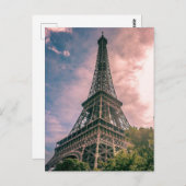 Eiffel Tower Paris Frankreich Landschaftliches Fot Postkarte (Vorne/Hinten)