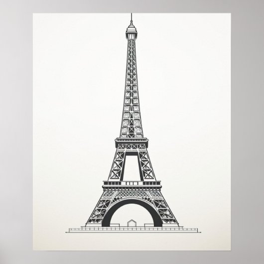 Eiffel Tower Paris Frankreich Minimalistische Lini Poster (Vorne)