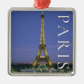Eiffel Tower | Paris, Frankreich Ornament Aus Metall (Vorne)