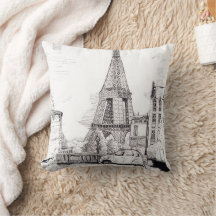 Eiffel Tower Paris Frankreich Pen Ink Illustration