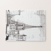 Eiffel Tower Paris Frankreich Pen Ink Illustration Puzzle (Horizontal)