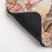 Eiffel Tower Paris Frankreich Pink Floral Mousepad (Ecke)