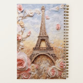 Eiffel Tower Paris Frankreich Pink Floral Notizblock (Rückseite)