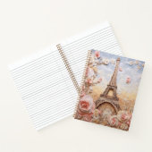 Eiffel Tower Paris Frankreich Pink Floral Notizblock (Innenseite)