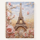 Eiffel Tower Paris Frankreich Pink Floral Notizblock (Vorderseite)