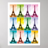 Eiffel Tower Paris Frankreich Pop Art Poster (Vorne)