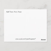 Eiffel Tower Paris Frankreich Reisen Postkarte (Rückseite)