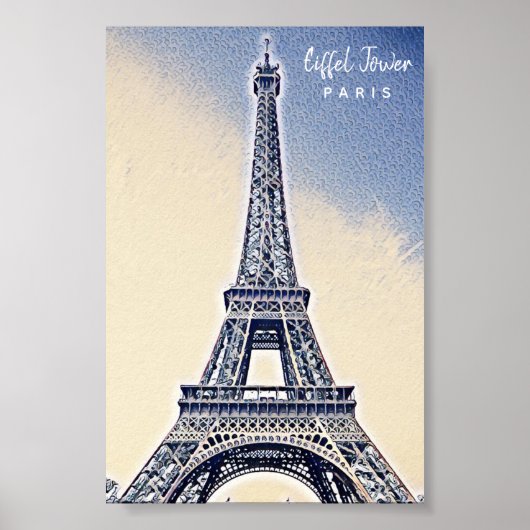 Eiffel Tower Paris Frankreich Sehenswürdigkeit Poster (Vorne)