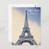 Eiffel Tower Paris Frankreich Sehenswürdigkeit Postkarte (Vorne/Hinten)
