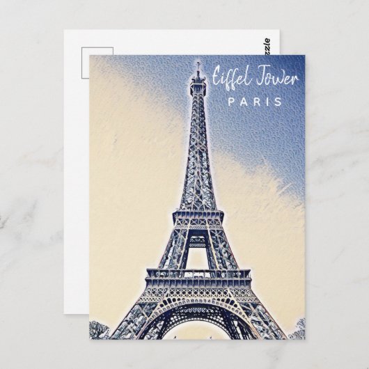 Eiffel Tower Paris Frankreich Sehenswürdigkeit Postkarte (Vorne/Hinten)