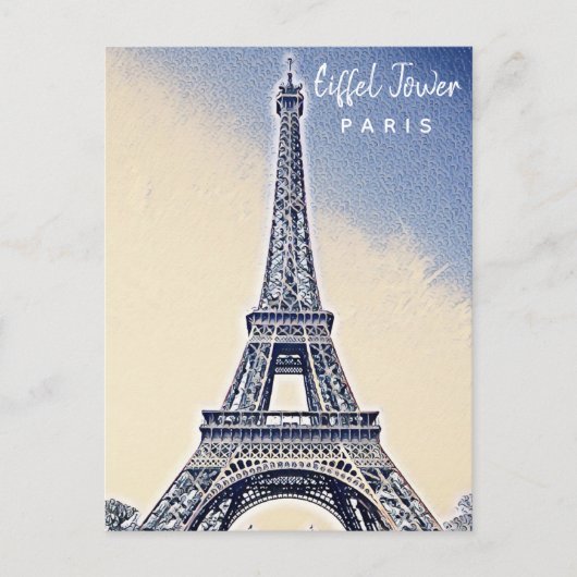 Eiffel Tower Paris Frankreich Sehenswürdigkeit Postkarte (Vorderseite)