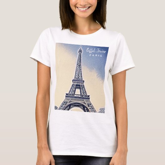 Eiffel Tower Paris Frankreich Sehenswürdigkeit T-Shirt (Vorderseite)
