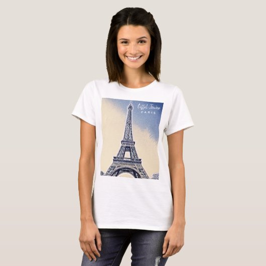 Eiffel Tower Paris Frankreich Sehenswürdigkeit T-Shirt (Vorne ganz)