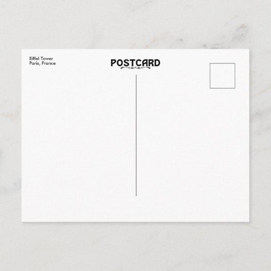 Eiffel Tower Paris Frankreich Special FX Postkarte (Rückseite)