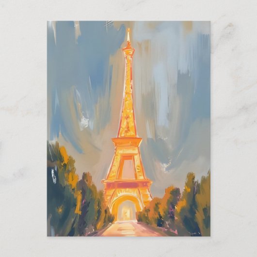 Eiffel Tower Paris Frankreich Wasserfarbe Postkarte (Vorderseite)