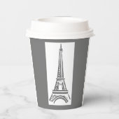 Eiffel Tower Paris French Pappbecher (Rückseite)