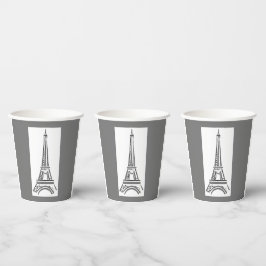 Eiffel Tower Paris French Pappbecher