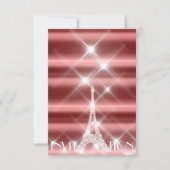 Eiffel Tower Paris Funkelnd Stars Burgundy Diamond Einladung (Vorderseite)