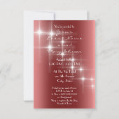 Eiffel Tower Paris Funkelnd Stars Burgundy Diamond Einladung (Rückseite)