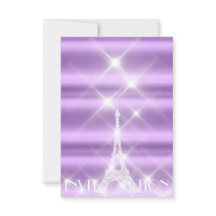 Eiffel Tower Paris Funkelnd Stars Lila Diamond
