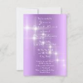 Eiffel Tower Paris Funkelnd Stars Lila Diamond Einladung (Rückseite)