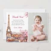 Eiffel Tower Paris Geburtstagsparty Danke Karte (Vorderseite)