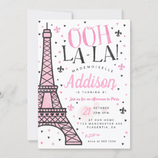 Eiffel Tower Paris Geburtstagsparty Girl Einladung