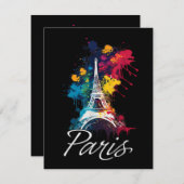 Eiffel Tower Paris Girls Reisen Begleitkarte (Vorne/Hinten)