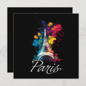 Eiffel Tower Paris Girls Reisen Einladung (Vorne/Hinten)