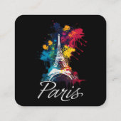 Eiffel Tower Paris Girls Reisen Quadratische Visitenkarte (Rückseite)