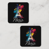Eiffel Tower Paris Girls Reisen Quadratische Visitenkarte (Vorne/Hinten)