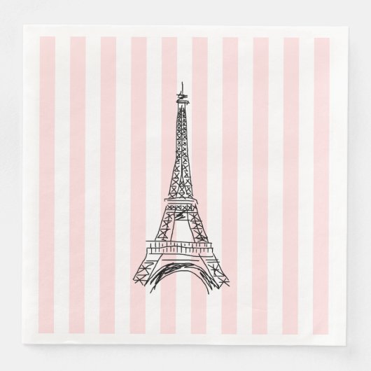 Eiffel Tower Paris Illustration Napkins Serviette (Vorderseite)