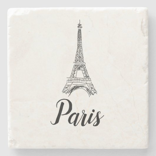 Eiffel Tower Paris Illustration Steinuntersetzer (Vorderseite)