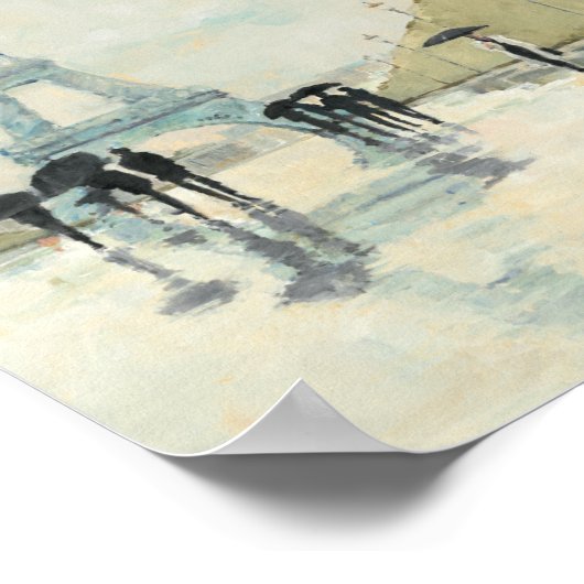 Eiffel Tower | Paris im Regen Poster (Ecke)