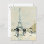 Eiffel Tower | Paris im Regen Postkarte (Vorne/Hinten)