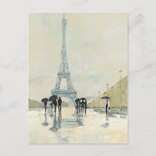 Eiffel Tower | Paris im Regen Postkarte (Vorderseite)