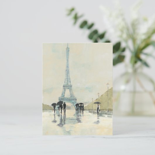 Eiffel Tower | Paris im Regen Postkarte (Stehend Vorderseite)