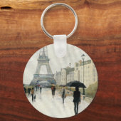 Eiffel Tower | Paris im Regen Schlüsselanhänger (Vorderseite)