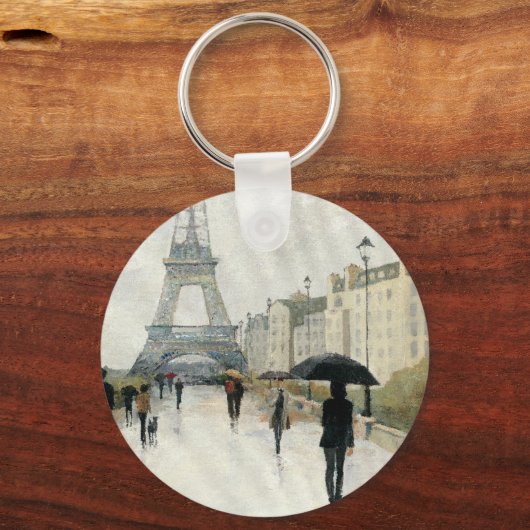 Eiffel Tower | Paris im Regen Schlüsselanhänger (Vorderseite)