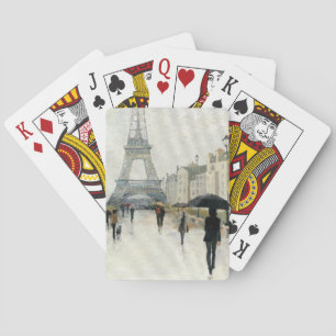 Eiffel Tower Paris im Regen Spielkarten