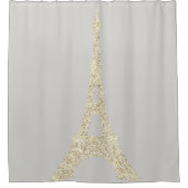 Eiffel Tower Paris Imitats Glam Gold Grau Pastel P Duschvorhang (Vorderseite)