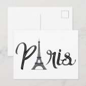 EIFFEL TOWER PARIS Klein Postkarte (Vorne/Hinten)