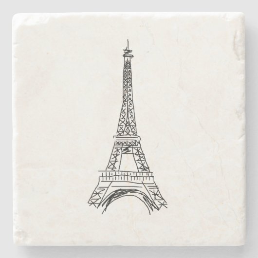 Eiffel Tower Paris Marble Stone Untersetzer (Vorderseite)