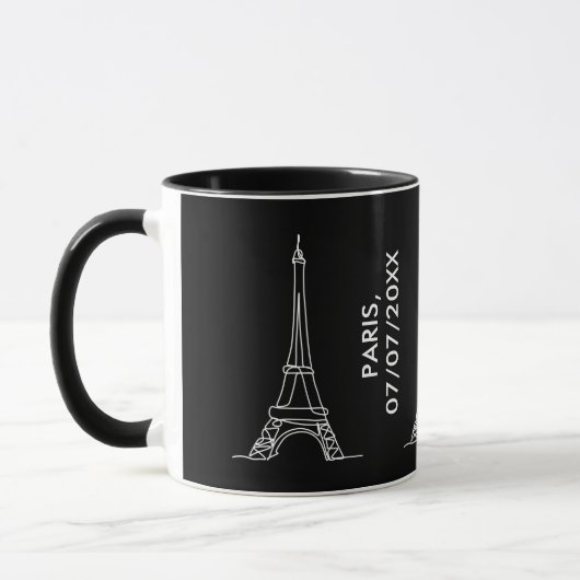 Eiffel Tower Paris Minimalistisch Line Kunstgift Tasse (Links)