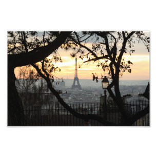 Eiffel Tower Paris Montmartre Sunset - Paris Fotodruck