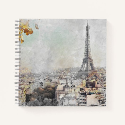 Eiffel Tower Paris Notebook - Vintage Travel Notizblock (Vorderseite)