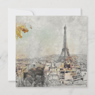 Eiffel Tower Paris Postcard - Vintage Travel Gift Karte