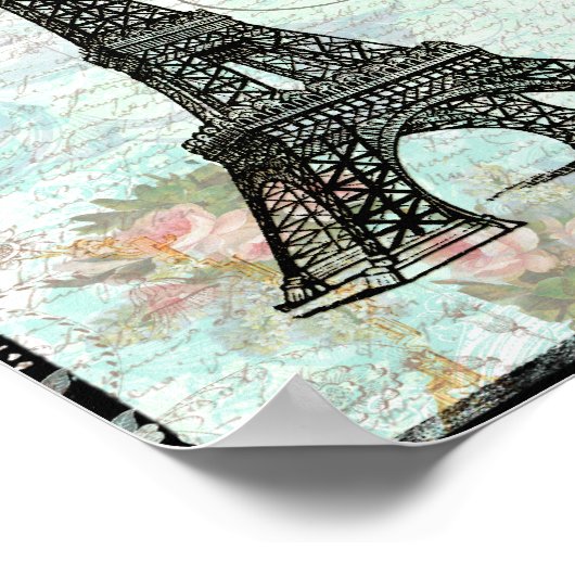 Eiffel Tower Paris Poster Print (Ecke)