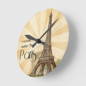 Eiffel Tower Paris Round Wall Clock Runde Wanduhr (Winkel)