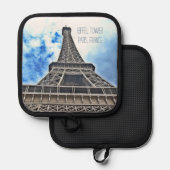 Eiffel Tower Paris Schöne Reise Memento Topflappen (Vorderseite/Rückseite)